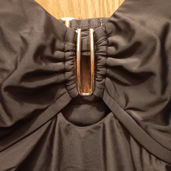 Time and Tru women's plus size rich black swim tankini top sz 3X / 24W - 26W NWT - Picture 3 of 15